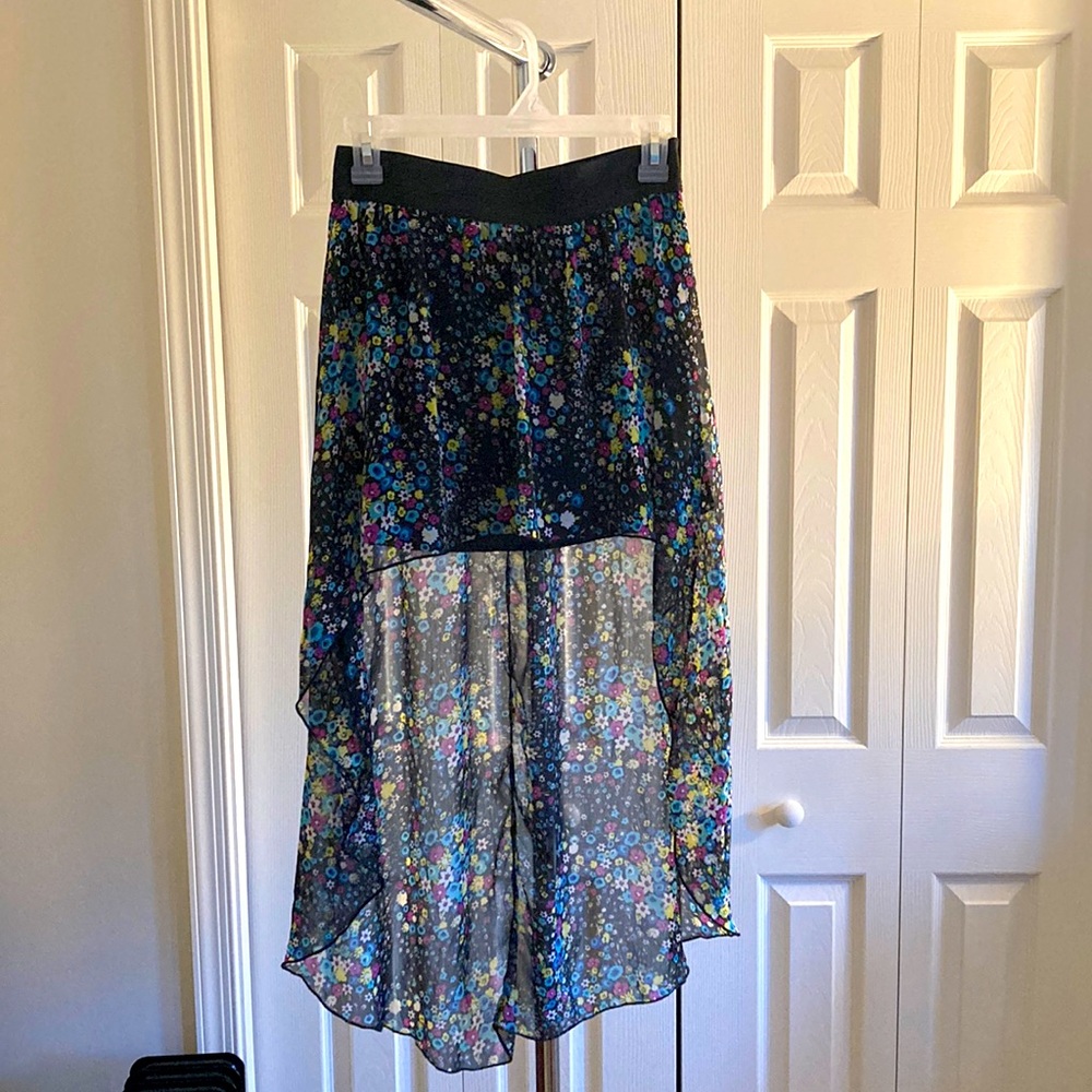 Stargazer floral high-low skirt